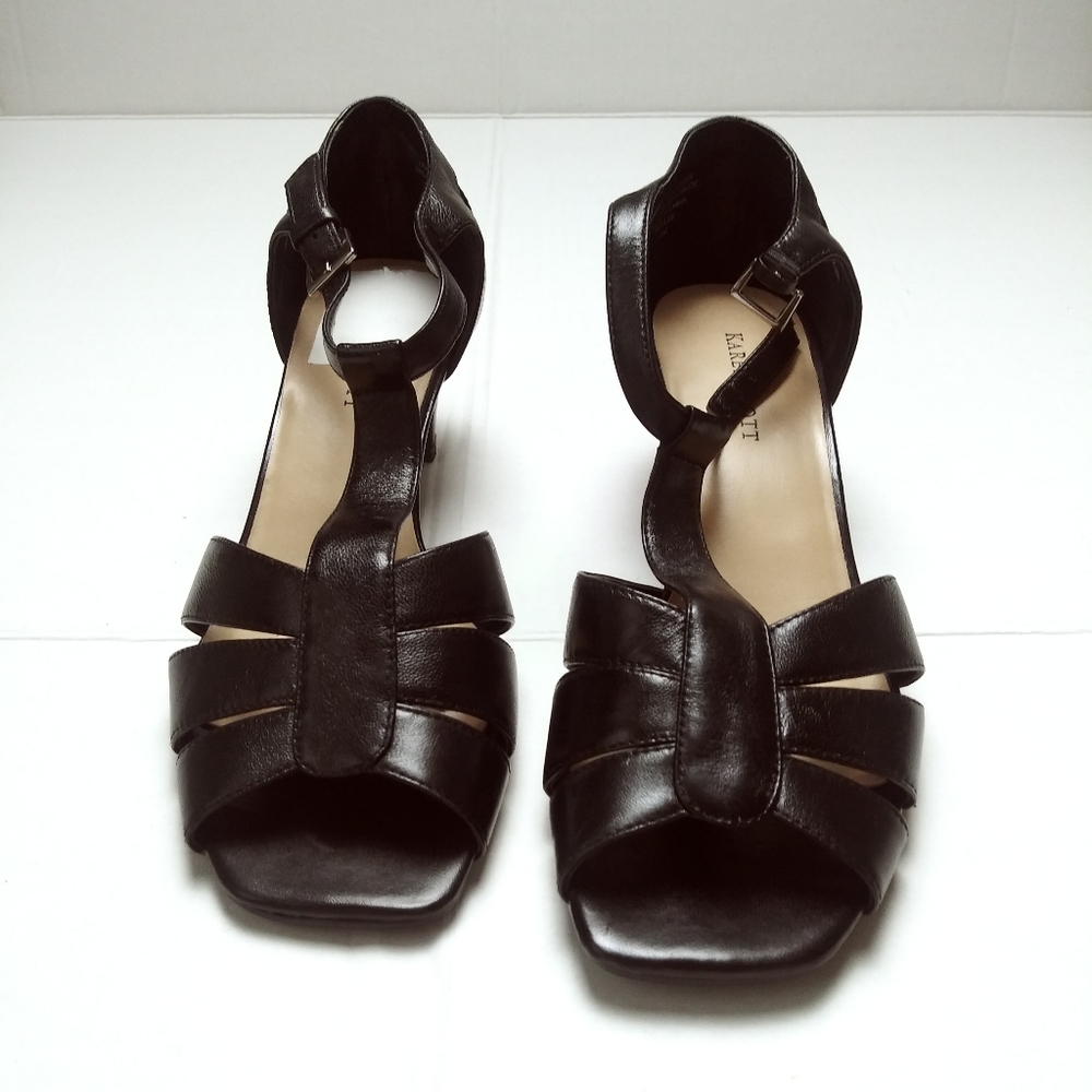 Karen Scott Baylee Kitty Heel Sandals Shoes Women's Size 8M Black Casual